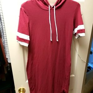 Tshirt dress with hoodie